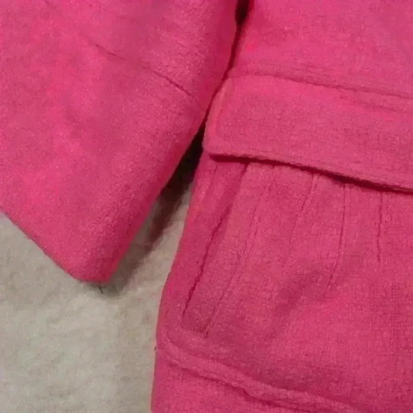 ESPRIT Vintage Pink Wool Cropped Pea Coat Swing Jacket Coat 60s Style Small - Picture 7 of 14